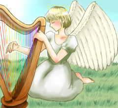 ハープを奏でる天使