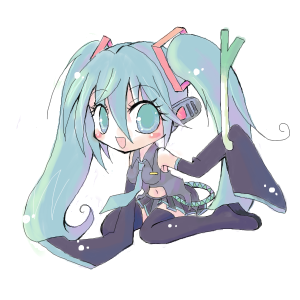 ネギ。とミクヽ(´▽`)ノ